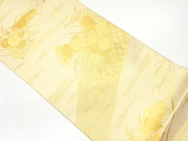 JAPANESE FUKURO OBI / SAGANISHIKI / WOVEN CLASSICAL PATTERN